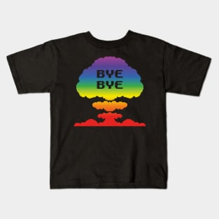 Mushroom Cloud (rainbow, pixellated) Kids T-Shirt